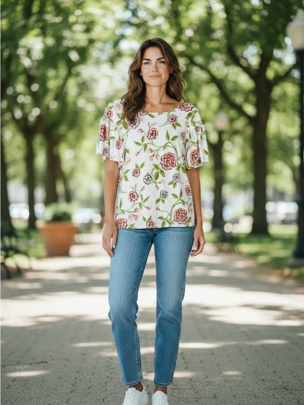 Ann Taylor Floral Rose Top